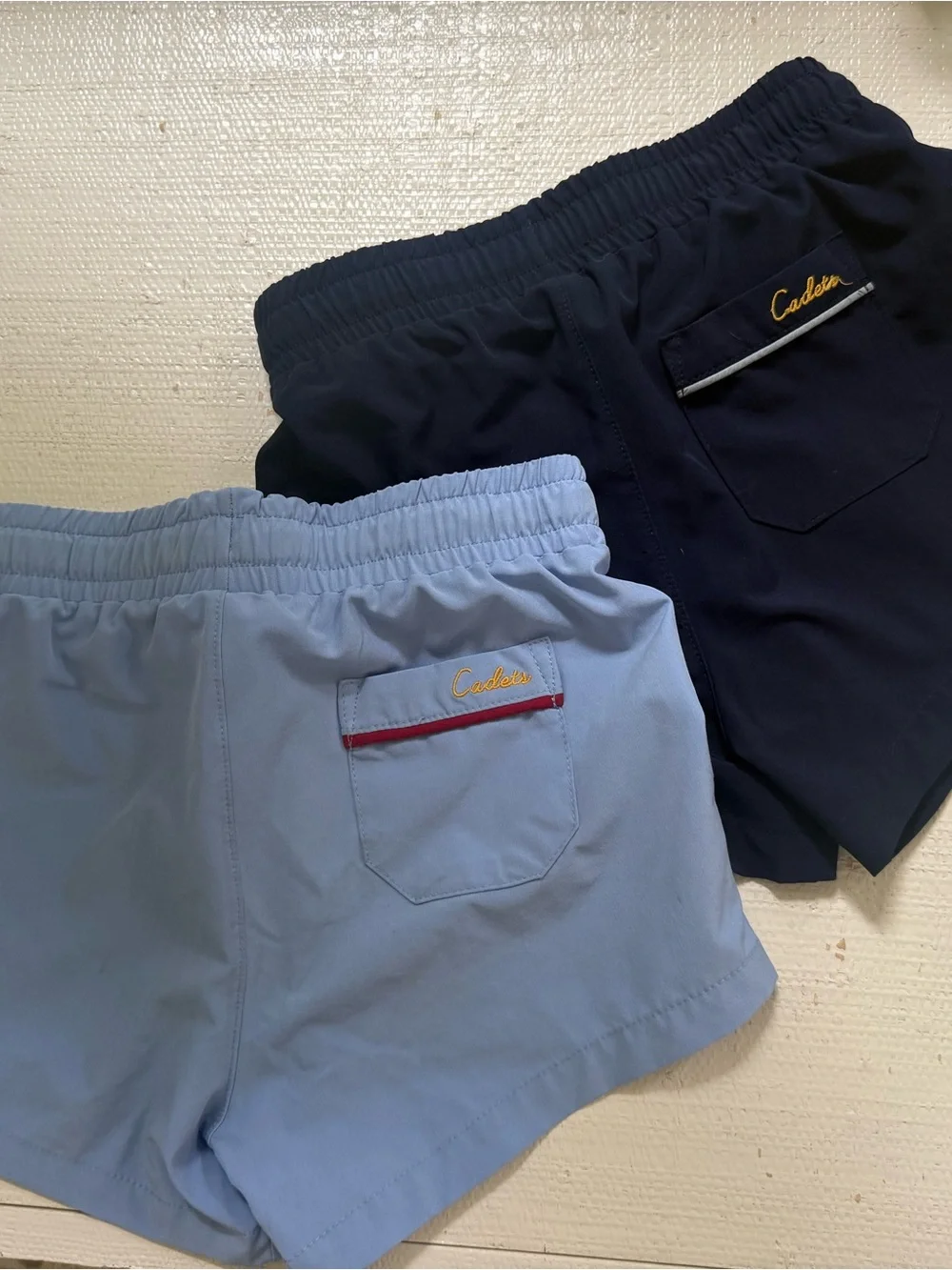 Cadet Blue and Navy Elastic-Waist Kids' Shorts